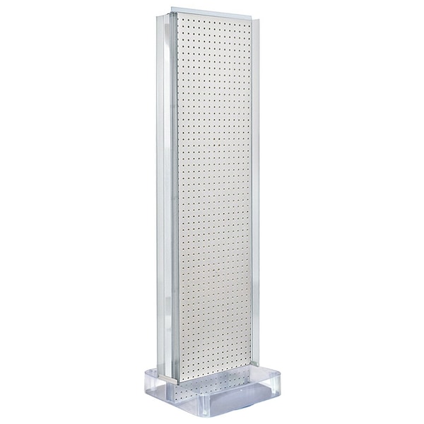 Two-Sided Pegboard Floor Display w/ C-Channel Sides On a Square Studio Base